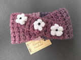 Headband - Pink Berry variegated with white flowers