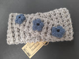 Headband - Oatmeal with blue flowers