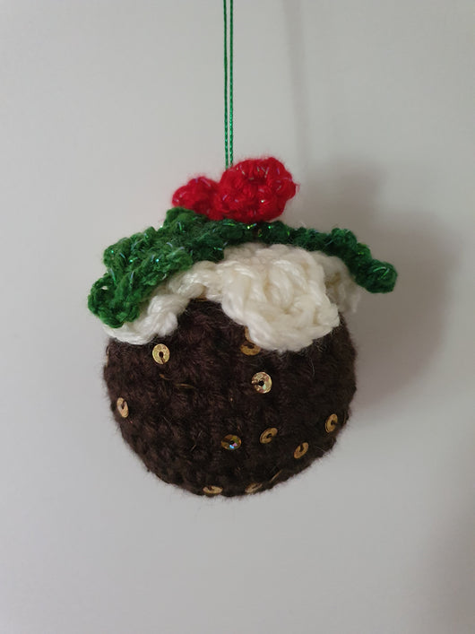 Plum Pudding crochet decoration