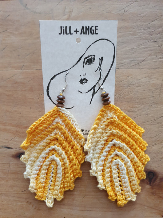 Yellow Crochet Earrings